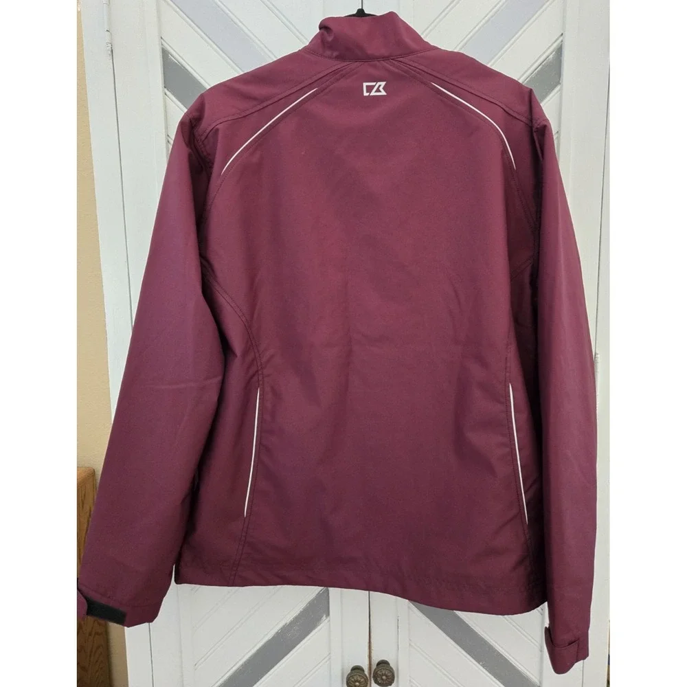 Cutter & Buck Men's M Maroon CB WeatherTec Beacon Full Zip‎ Lightweight Jacket